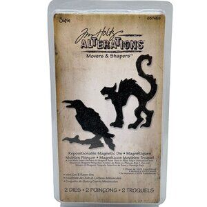 Tim Holtz Sizzix Movers & Shapers Mini Cat & Raven Magnetic Die Set